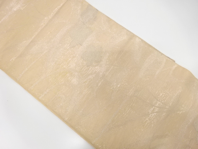 JAPANESE KIMONO / ANTIQUE FUKURO OBI FOR SUMMER / SILK / WOVEN KIKKO PATTERN